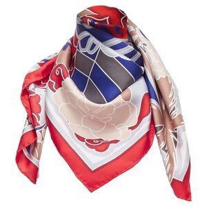 Chanel Silk Lion Statue Palm Trees Big Square Scarf